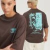 YOURTURN Unisex - T-Shirt Con Stampa - Brown
