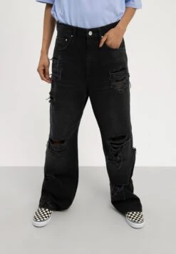 YOURTURN UnisexJeans BaggyBlack Denim Donna Jeans YO121010Y-Q11