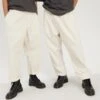YOURTURN Pant Bo Trousers Elastic Waist Loose Fit Unisex - Pantaloni - Beige