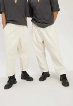 YOURTURN Pant Bo Trousers Elastic Waist Loose Fit Unisex - Pantaloni - Beige