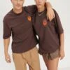 YOURTURN UnisexT-Shirt Con StampaBrown Uomo T-shirt E Polo YO121017B-O11