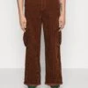 YOURTURN Corduroy Unisex - Pantaloni Cargo - Dark Brown