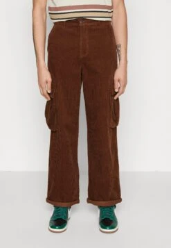 YOURTURN Corduroy Unisex - Pantaloni Cargo - Dark Brown