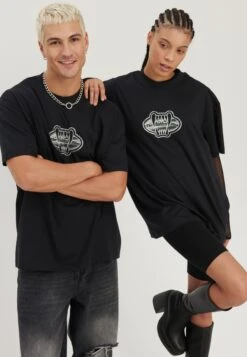 YOURTURN Unisex - T-Shirt Con Stampa - Black